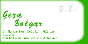 geza bolgar business card